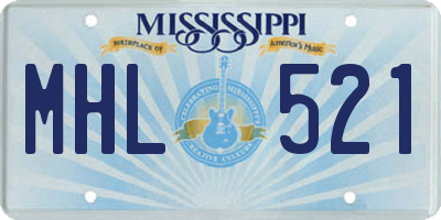 MS license plate MHL521