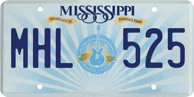MS license plate MHL525