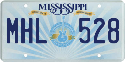 MS license plate MHL528