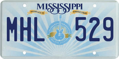 MS license plate MHL529