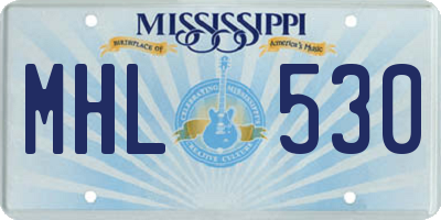 MS license plate MHL530
