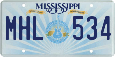 MS license plate MHL534