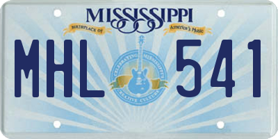 MS license plate MHL541