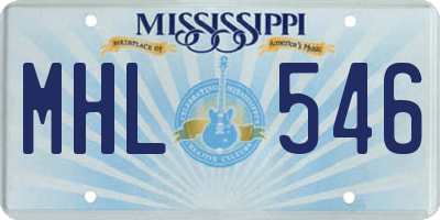 MS license plate MHL546