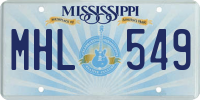 MS license plate MHL549