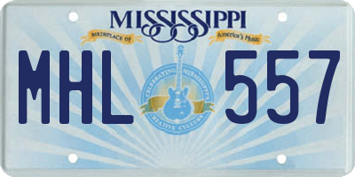 MS license plate MHL557