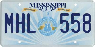 MS license plate MHL558
