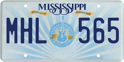 MS license plate MHL565