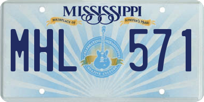 MS license plate MHL571