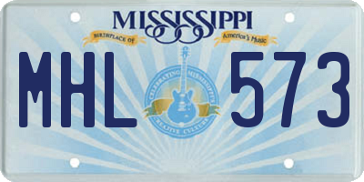 MS license plate MHL573