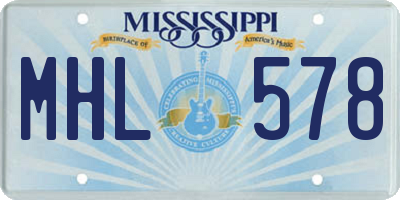 MS license plate MHL578