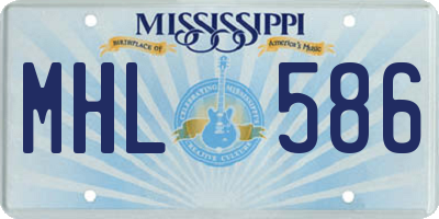 MS license plate MHL586