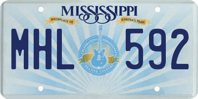 MS license plate MHL592