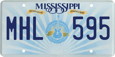 MS license plate MHL595