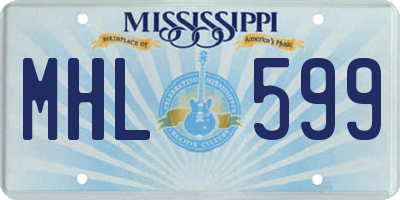MS license plate MHL599