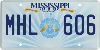 MS license plate MHL606