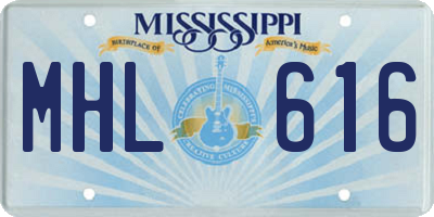 MS license plate MHL616