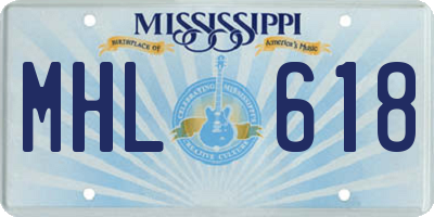 MS license plate MHL618