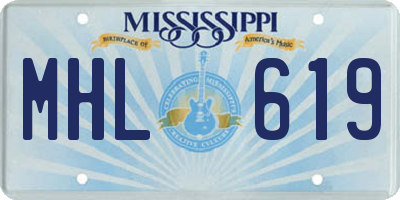 MS license plate MHL619