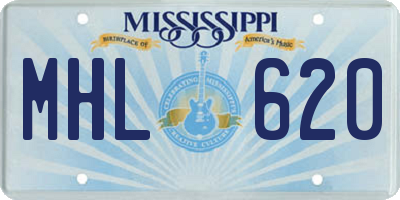 MS license plate MHL620