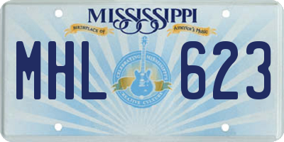 MS license plate MHL623