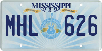 MS license plate MHL626