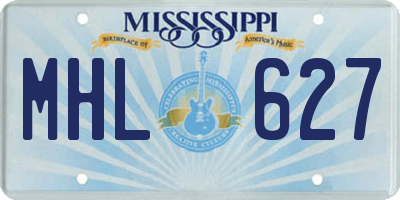 MS license plate MHL627