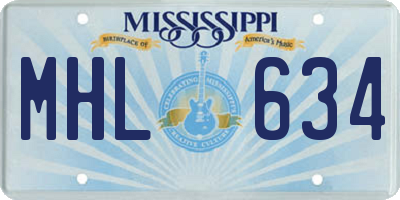 MS license plate MHL634