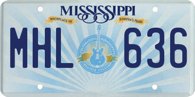 MS license plate MHL636
