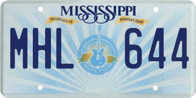 MS license plate MHL644