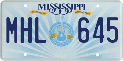MS license plate MHL645