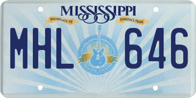 MS license plate MHL646