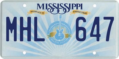 MS license plate MHL647