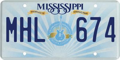 MS license plate MHL674