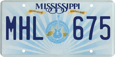 MS license plate MHL675