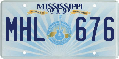 MS license plate MHL676