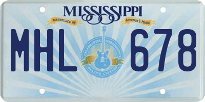 MS license plate MHL678