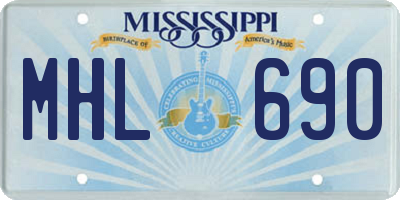 MS license plate MHL690