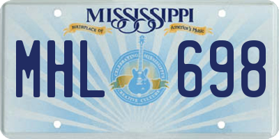 MS license plate MHL698