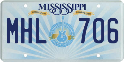 MS license plate MHL706