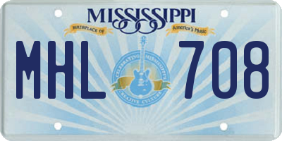 MS license plate MHL708