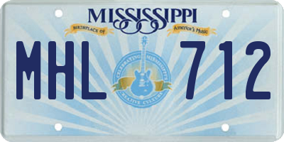 MS license plate MHL712