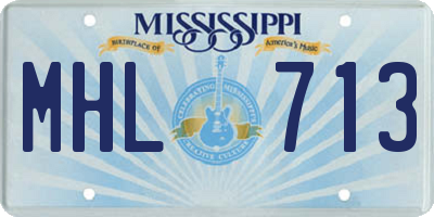 MS license plate MHL713