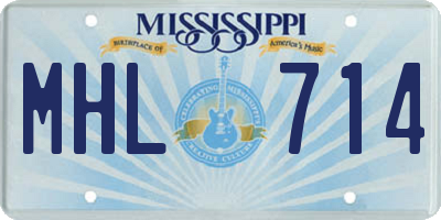 MS license plate MHL714