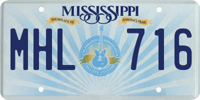 MS license plate MHL716