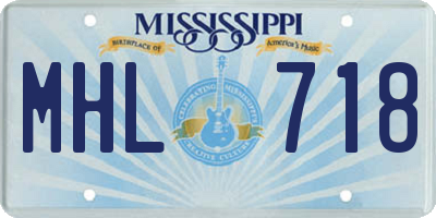 MS license plate MHL718