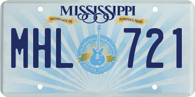 MS license plate MHL721
