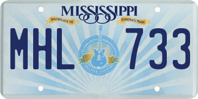 MS license plate MHL733