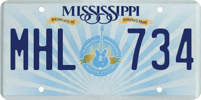 MS license plate MHL734