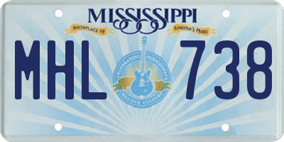 MS license plate MHL738